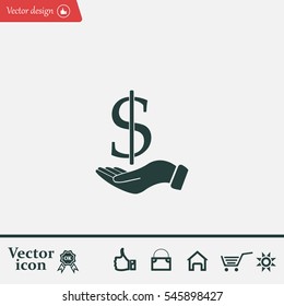 Save money icon, vector illustration. Flat design style