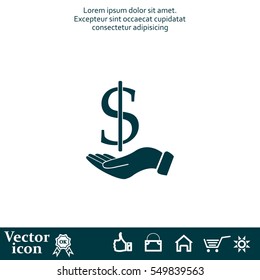 Save money icon, vector illustration. Flat design style