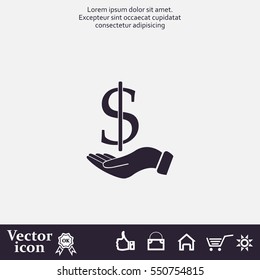 Save money icon, vector illustration. Flat design style