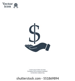 Save money icon, vector illustration. Flat design style