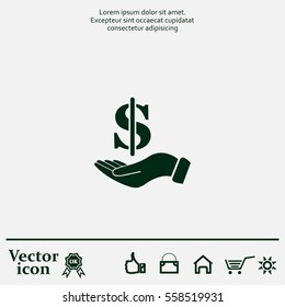 Save money icon, vector illustration. Flat design style