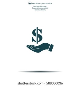 Save money icon, vector illustration. Flat design style