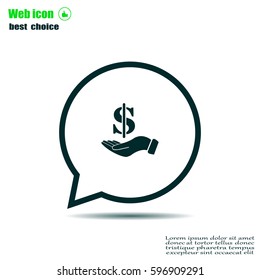 Save money icon, vector illustration. Flat design style