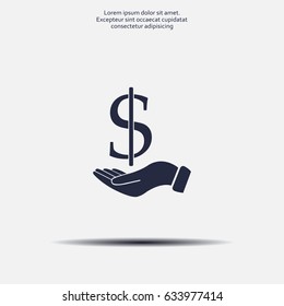 Save money icon, vector illustration. Flat design style