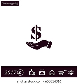Save money icon, vector illustration. Flat design style