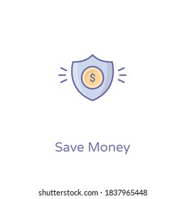 Icono Guardar dinero en vector. Logotipo