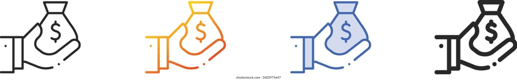 save money icon.Thin Linear, Gradient, Blue Stroke and bold Style Design Isolated On White Background