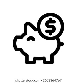 save money line icon. Clean and minimalist vector icon for websites, mobile apps, presentations, and logos. Fully scalable and customizable for any project.