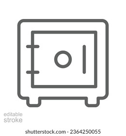 Save money line icon. wallet web, Safe bank for safety protection. Deposit secure box. Wealth for business and finance concept. Editable stroke. Vector illustration. design on white background. EPS 10