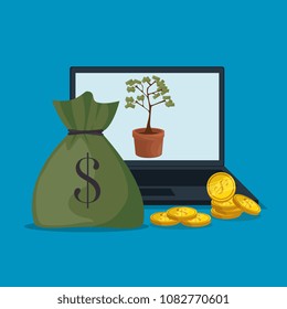 save money on line with laptop