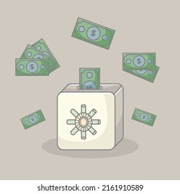 save money on the safe box illustration vector art design