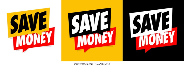Save money on speech bubble