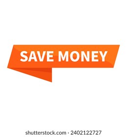 Save Money In Orange Ribbon Rectangle Shape For Benefit Sale Advertisement Business Marketing Social Media Information

