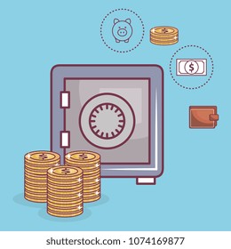 save money set icons