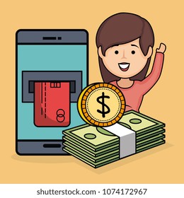 save money set icons