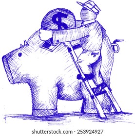 save money, sketch