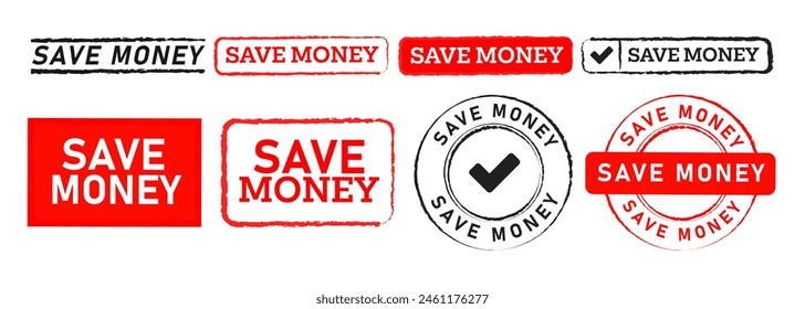 save money square and circle rubber stamp label sticker sign for saving finance