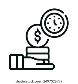 Ahorra dinero y Vector de íconos de tiempo