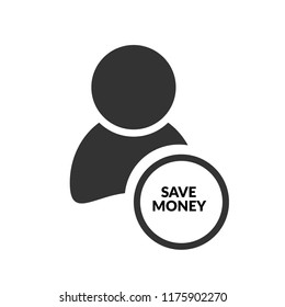 save money and user icon