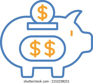 Icono del vector Guardar dinero. Se puede usar para imprimir, móviles y aplicaciones web.
