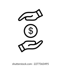 Icono de vector de ahorro de dinero, símbolo de protección de monedas. ilustración vectorial plana para sitio web o aplicación móvil.eps