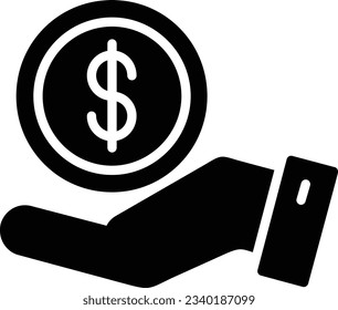 Save Money Vector Icon Glyph Style