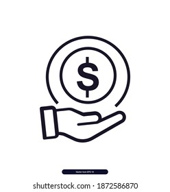 Icono del vector de ahorro de dinero, ilustración de Save Money Vector