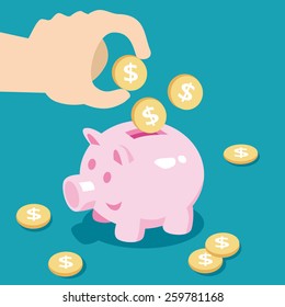 Save money. Vector Illustration.