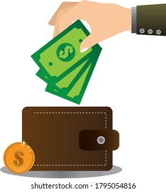 Guardar dinero, gráficos de ilustraciones vectoriales
