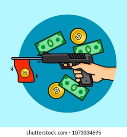 save money,invest your coin is a illustration about bitcoin mining. People love bitcoin
