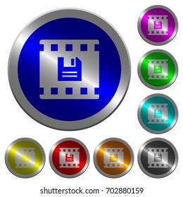 Save movie icons on round luminous coin-like color steel buttons