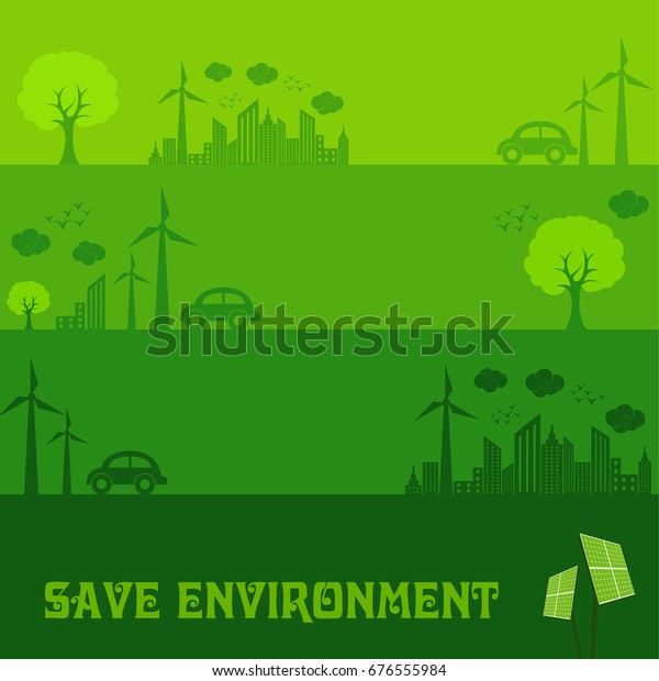 Save Nature\
Concept with Ecocity stock\
vector