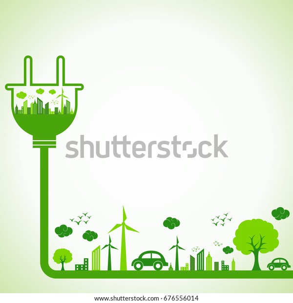 Save Nature\
Concept with Ecocity stock\
vector
