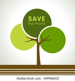 Save the Nature concept with green tree design and space for your text.