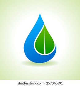 Save Nature Concept - Leaf inside the waterdrop