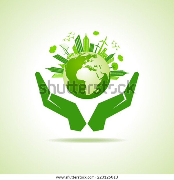 Save nature concept stock\
vector