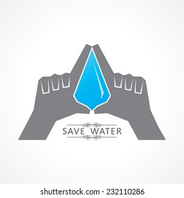 Save nature concept with water drop stock vector