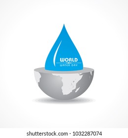 Save Nature Concept - World Water Day Stock Vector
