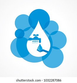 Save Nature Concept - World Water Day Stock Vector