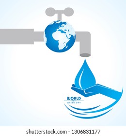 Save Nature Concept - World Water Day Stock Vector