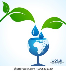 Save Nature Concept - World Water Day Stock Vector