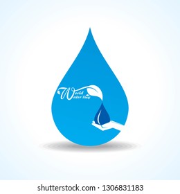 Save Nature Concept - World Water Day Stock Vector