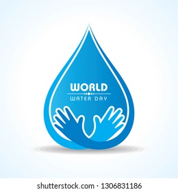 Save Nature Concept - World Water Day Stock Vector