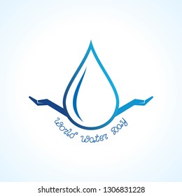 Save Nature Concept - World Water Day Stock Vector