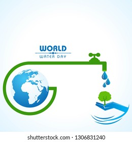 Save Nature Concept - World Water Day Stock Vector