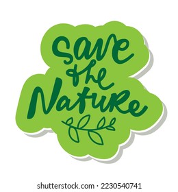save the nature Earth day April 22 illustration. ECO logo vector
