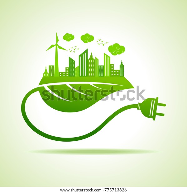 Save Nature and ecology concept with eco cityscape
stock vector