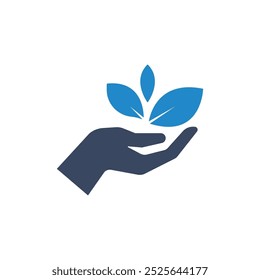 Save nature ecology logo hand and leaf illustration