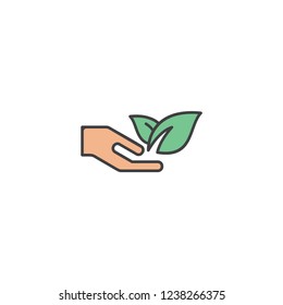 Save nature flat vector icon