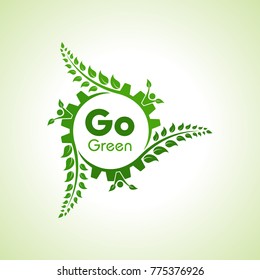 Save Nature and go green concept with eco gear stock vector